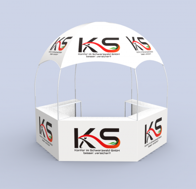 Custom Business Logo Canopy Tent Kit Pop Up Kiosk Booth Canopy Tent for Outdoor Business Food Event with Photo Text Color Logo-LANTENTSUN carpa