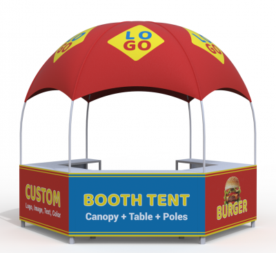 Custom Business Logo Canopy Tent Kit Pop Up Kiosk Booth Canopy Tent for Outdoor Business Food Event with Photo Text Color Logo-LANTENTSUN carpa