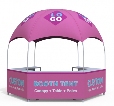 Custom Business Logo Canopy Tent Kit Pop Up Kiosk Booth Canopy Tent for Outdoor Business Food Event with Photo Text Color Logo-LANTENTSUN carpa