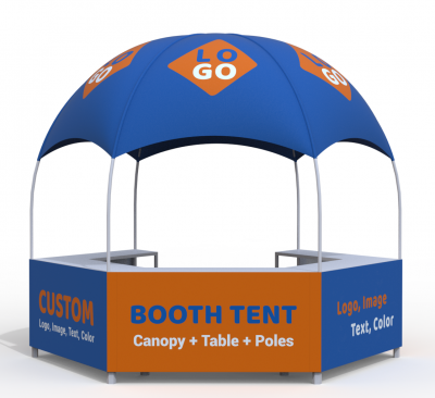 Custom Business Logo Canopy Tent Kit Pop Up Kiosk Booth Canopy Tent for Outdoor Business Food Event with Photo Text Color Logo-LANTENTSUN carpa